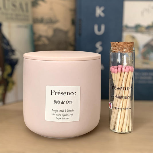 bougie bois de oud rose poudre 330g