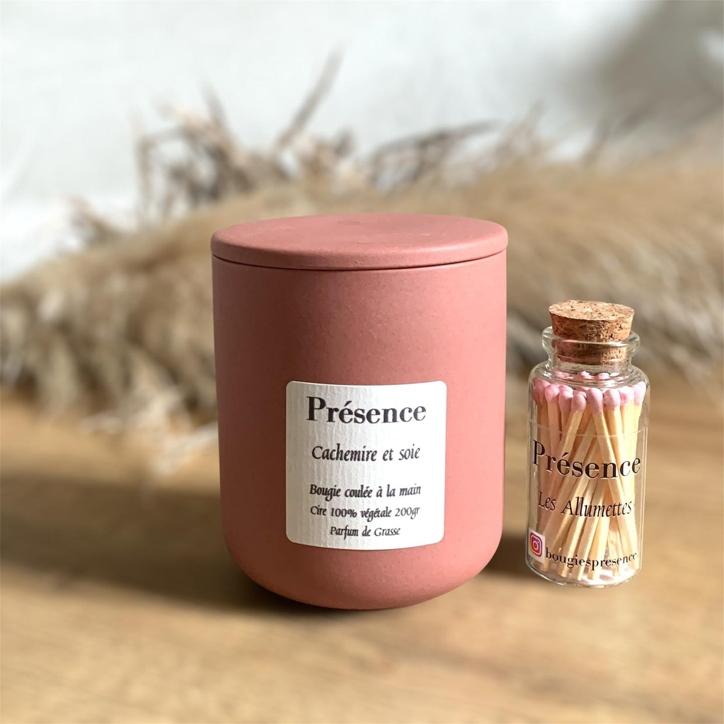 bougie cachemire et soie terracotta 200g