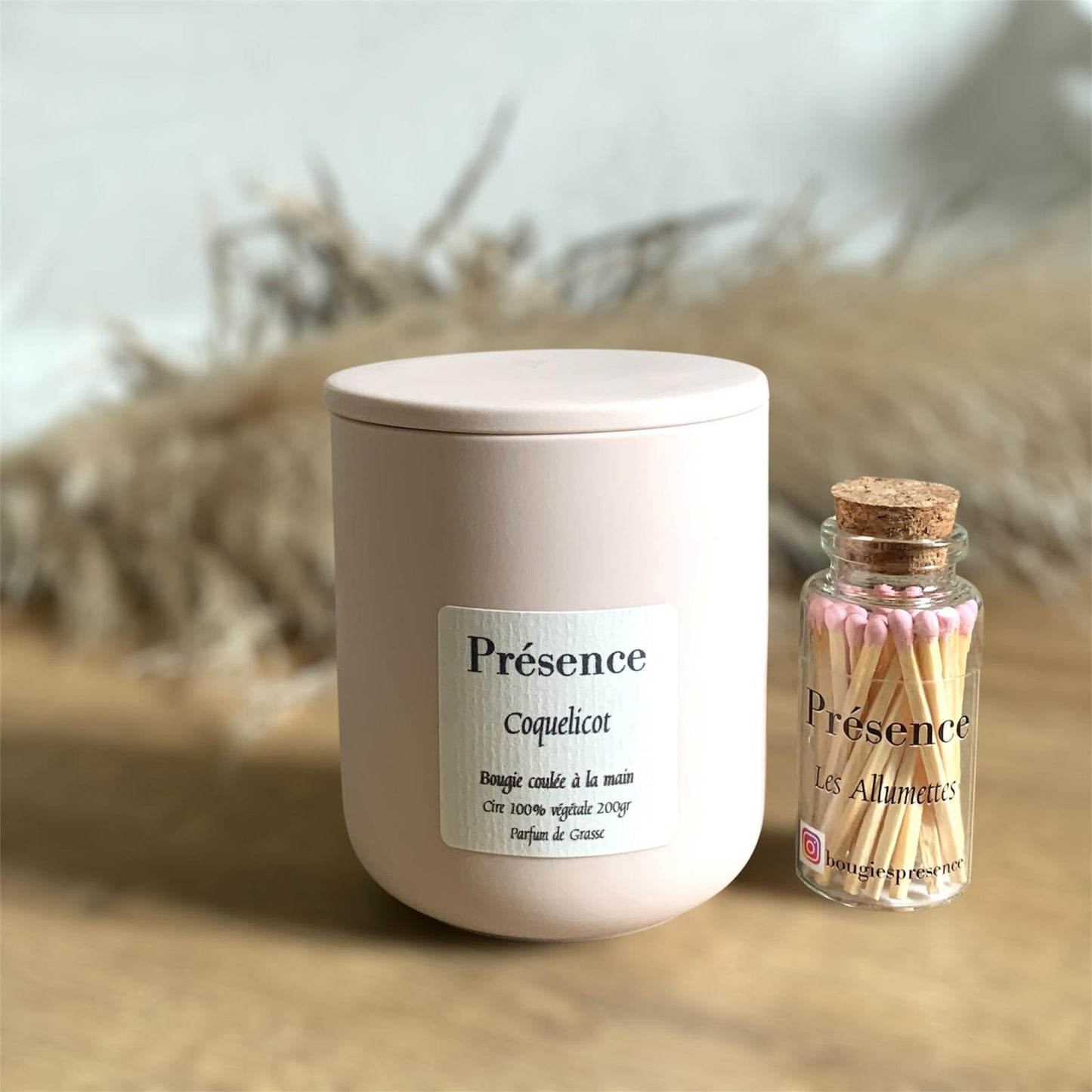 bougie coquelicot rose poudre 200g