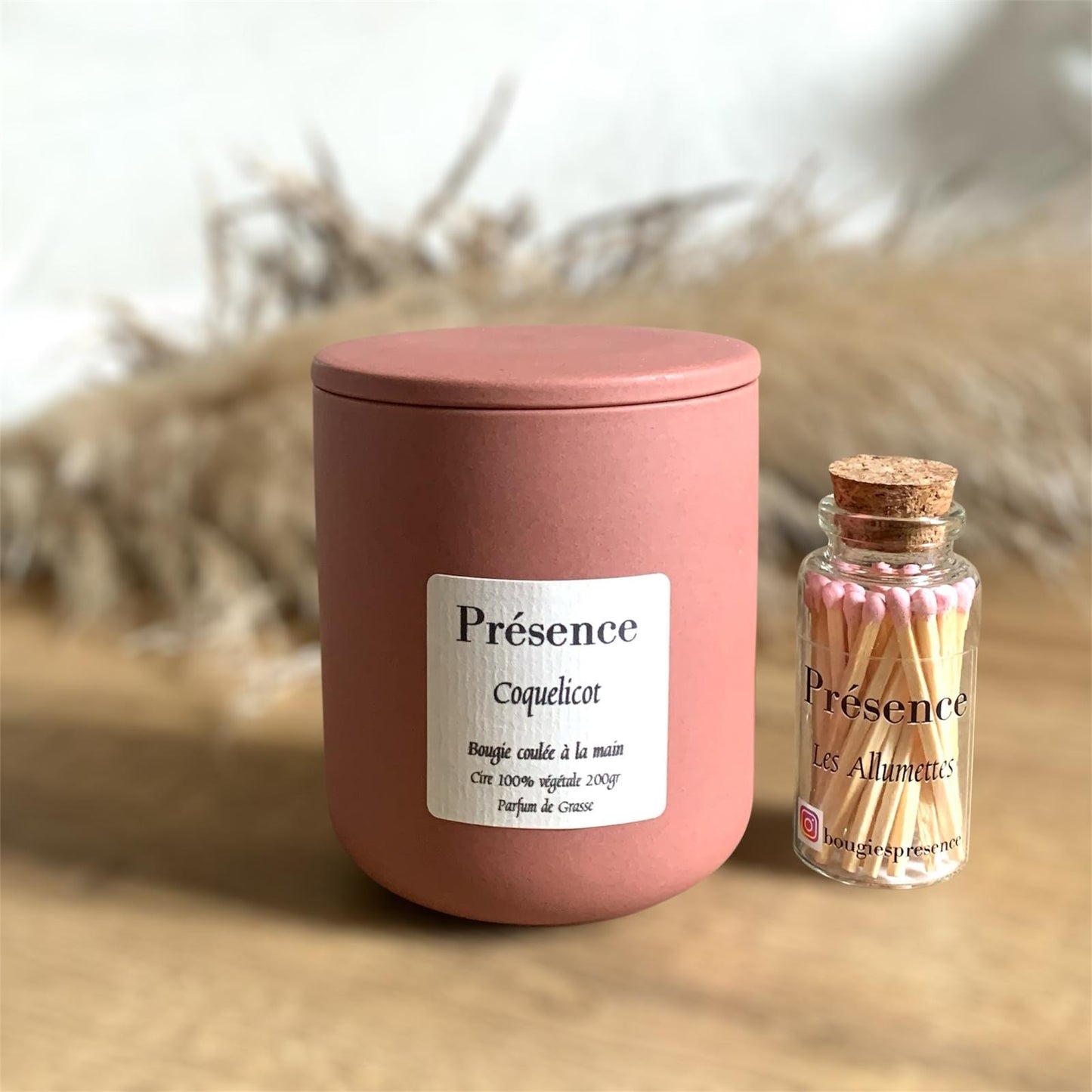 bougie coquelicot terracotta 200g
