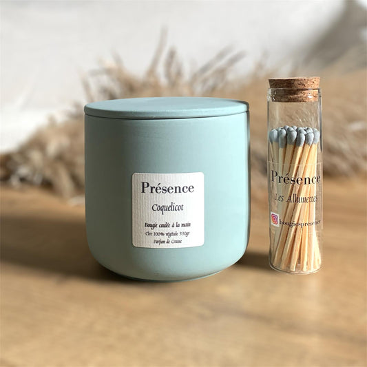 bougie coquelicot vert paon 330g