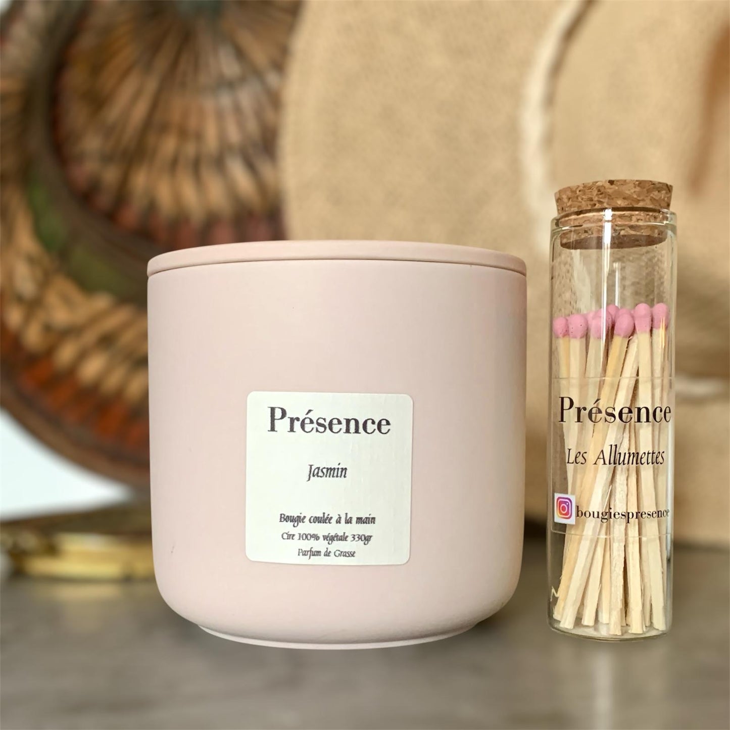 bougie jasmin rose poudre 330g