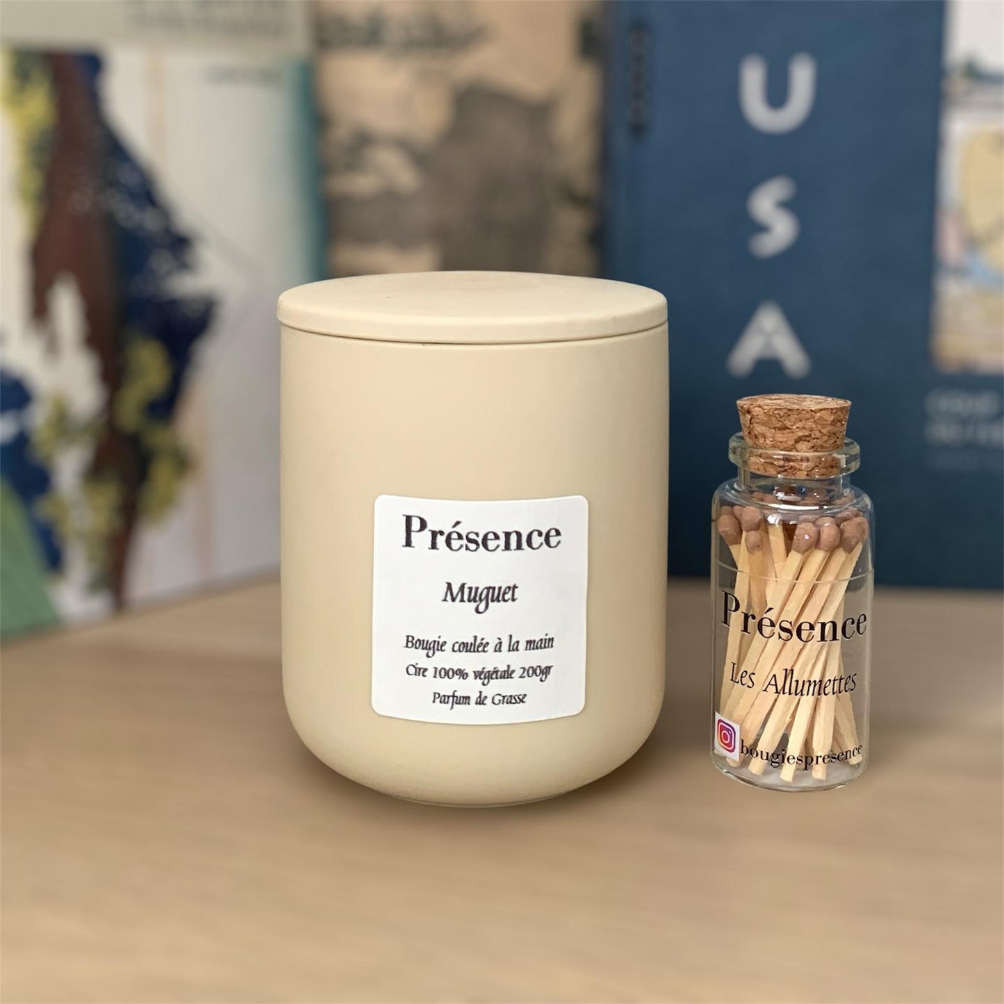 bougie muguet beige 200g