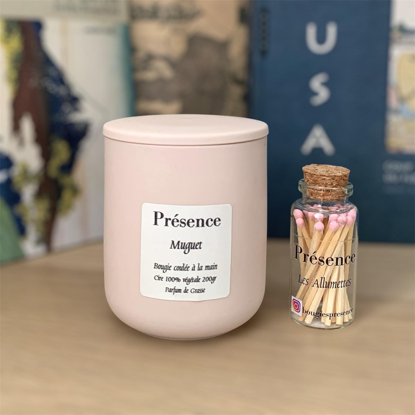 bougie muguet rose poudre 200g