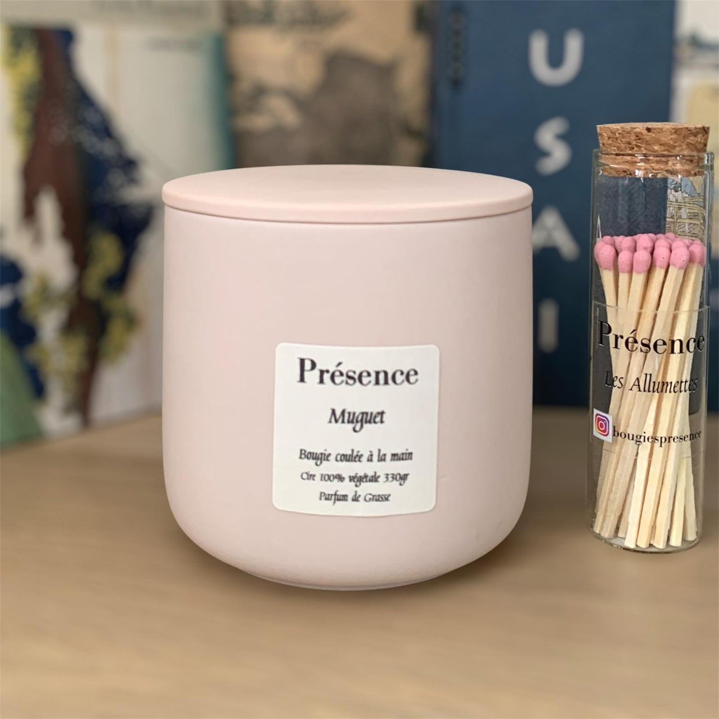 bougie muguet rose poudre 330g