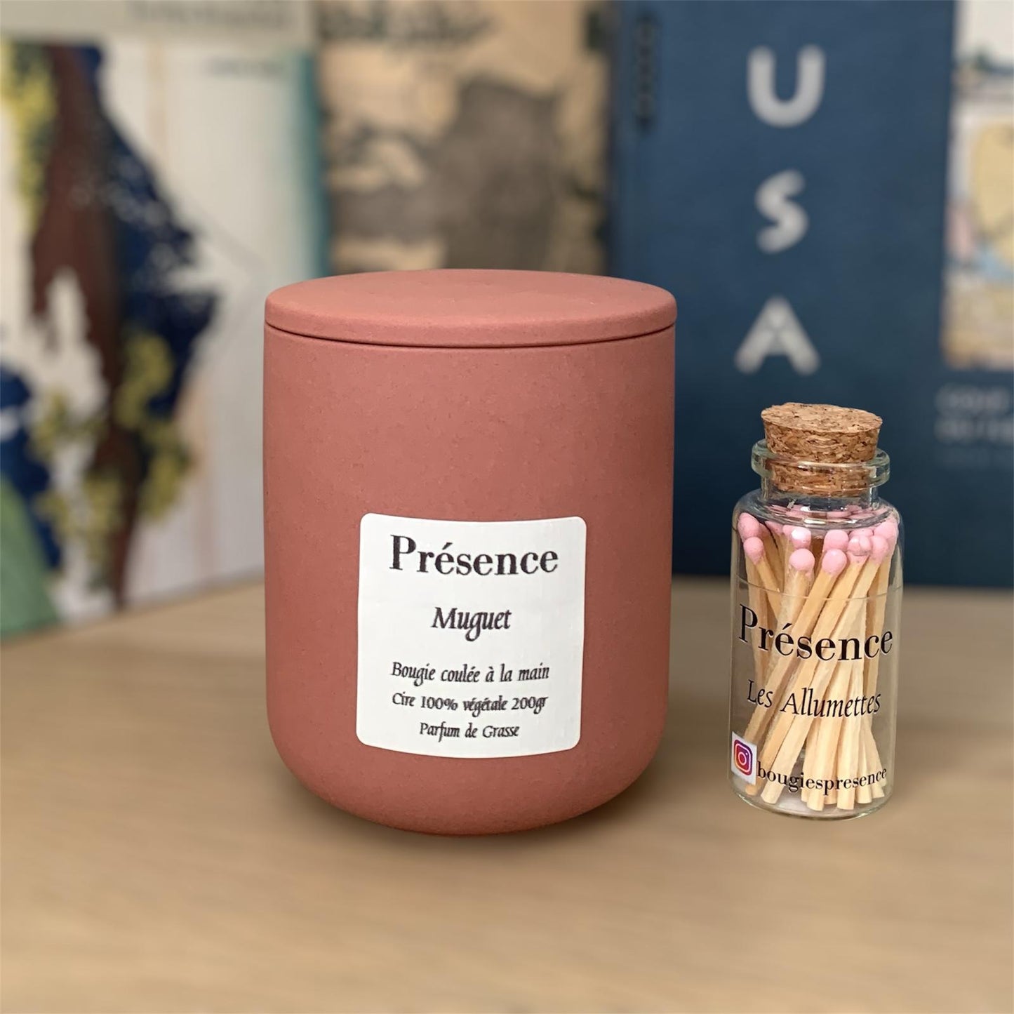 bougie muguet terracotta 200g