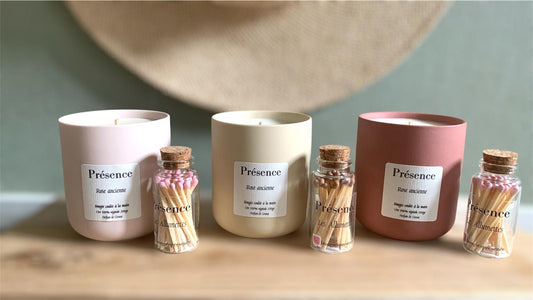 bougie rose ancienne 200g ambiance