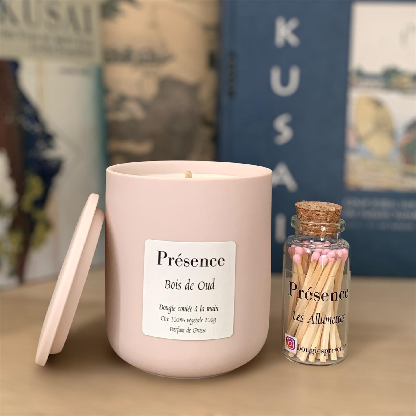 bougie bois de oud rose poudre 200g
