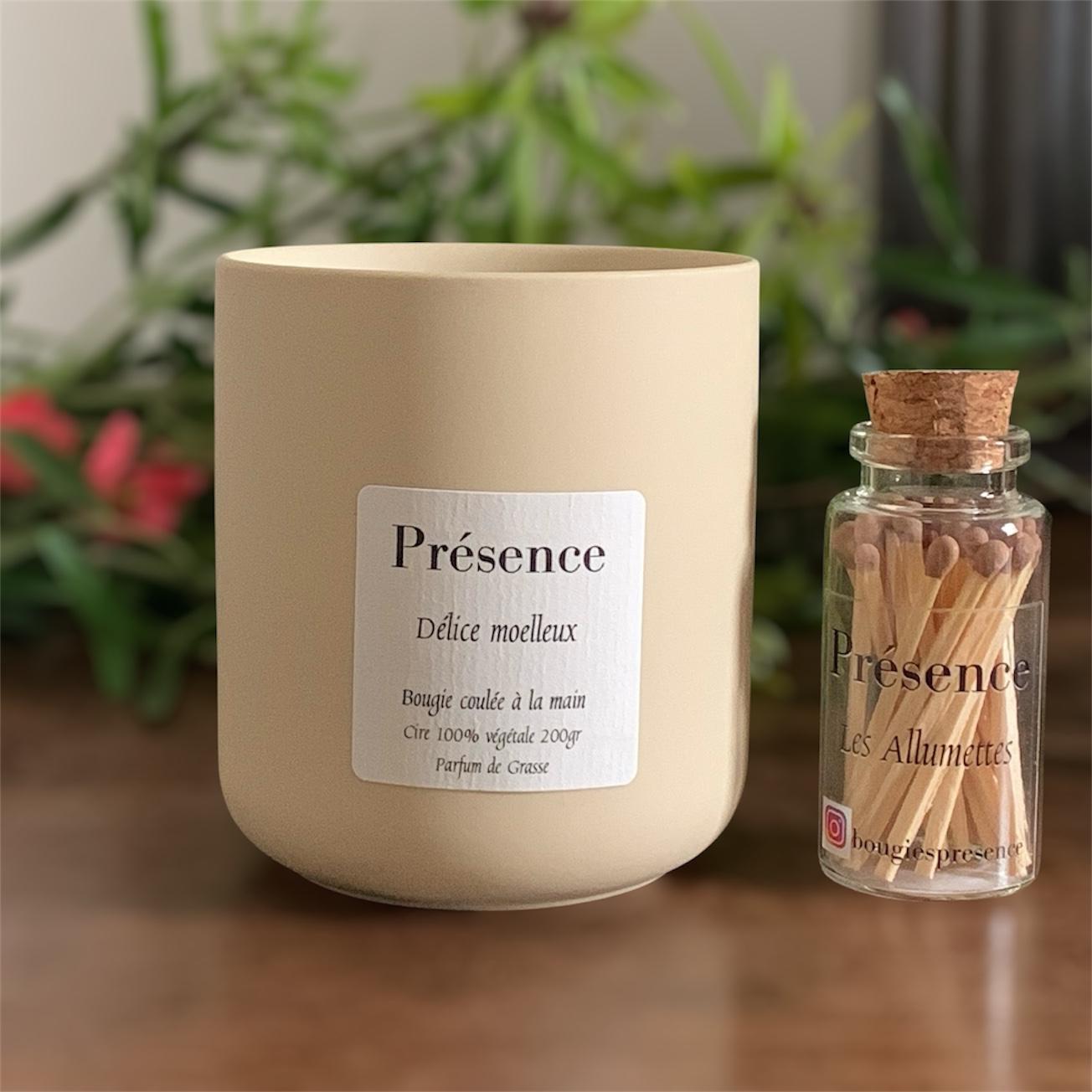 bougie delice moelleux beige 200g