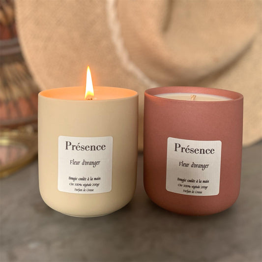 bougie fleur d'oranger ambiance allumee 200g 2