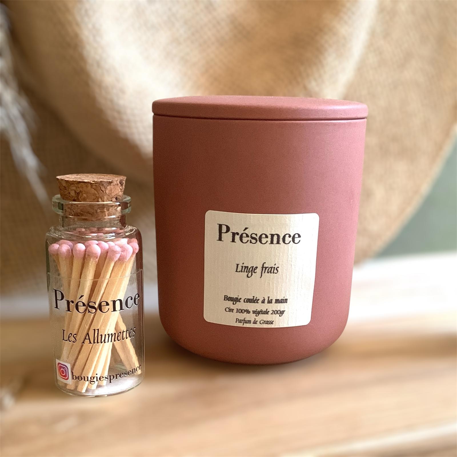 bougie linge frais terracotta 220g