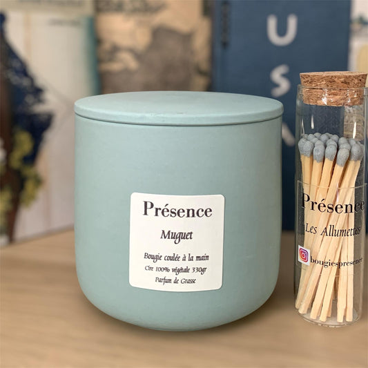 bougie muguet vert paon 330g
