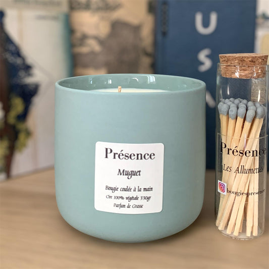 bougie muguet vert paon 330g 2