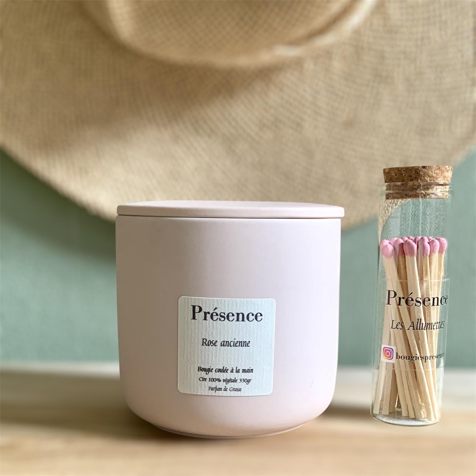 bougie rose ancienne rose poudre 330g 